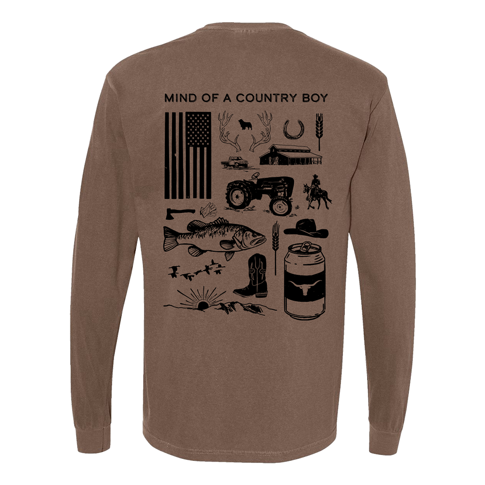 Mind of a Country Boy Long Sleeve T-Shirt Back